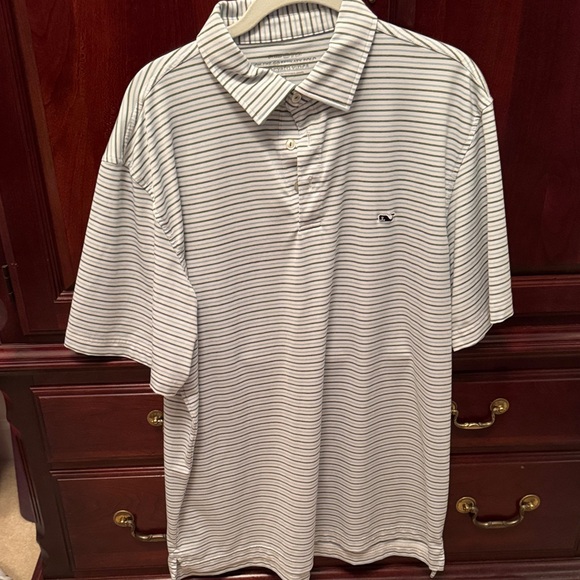 Vineyard Vines Other - Vineyard Vines Gray and White Striped Polo